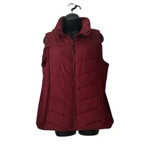 NEW Ideology Burgundy Zip Up Vest sz Large